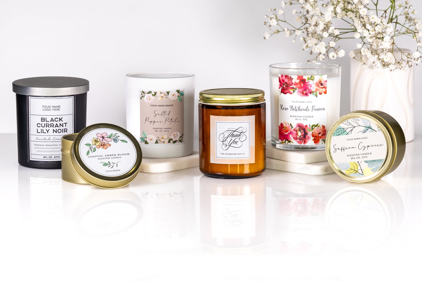 Custom Candle: 4oz Gold Tin