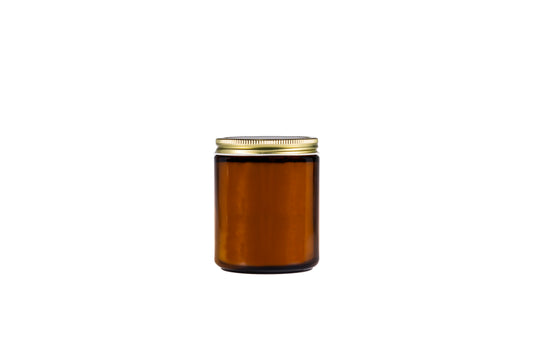 Custom Candle: 7oz Amber Apothecary Jar