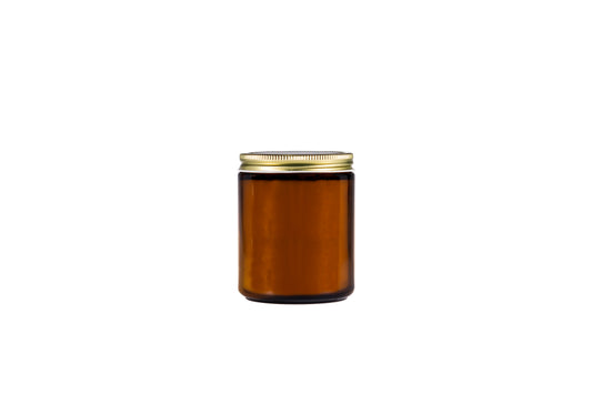 Custom Candle: 7oz Amber Apothecary Jar