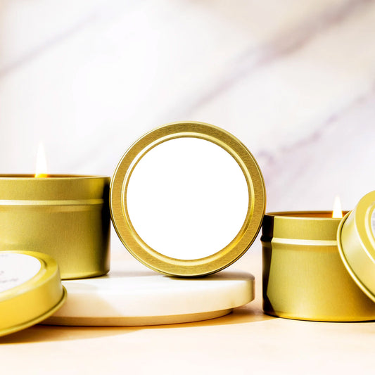 Custom Candle: 4oz Gold Tin
