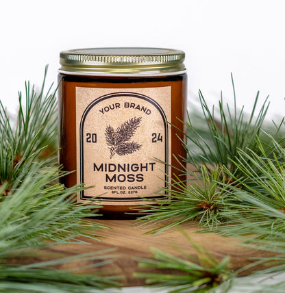 Custom Candle: 7oz Amber Apothecary Jar
