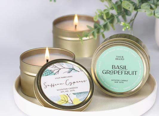 Custom Candle: 4oz Gold Tin